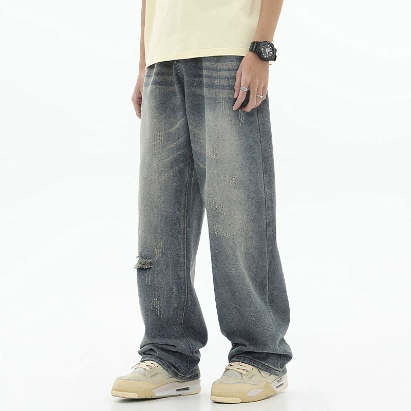European and American Hiphop Distressed Men's Teen Jeans