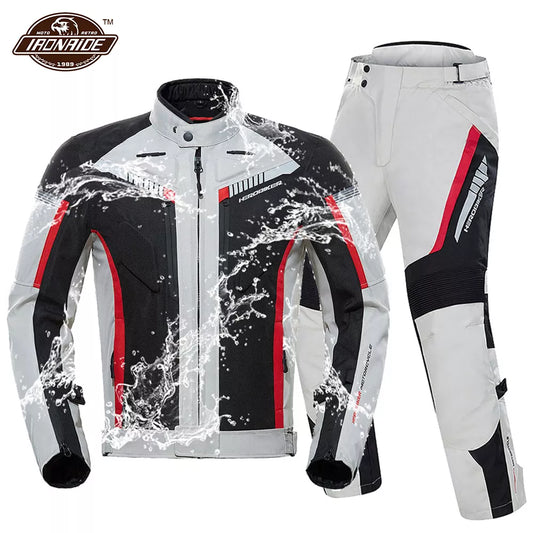 HEROBIKER Waterproof Motorcycle Jacket Man Racing Suit Wearable Motorcycle Jacket+Motorcycle Pants Moto Set With EVA Protection