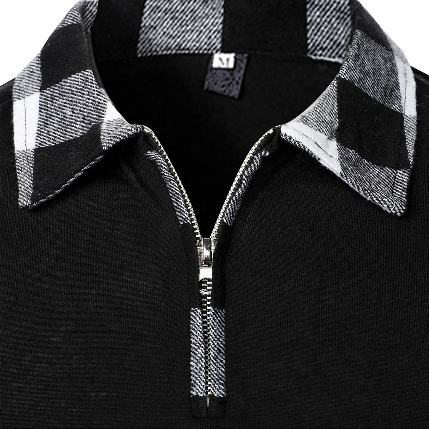 Men's Lapel Zipper Shirt Long Sleeve Business Pullover