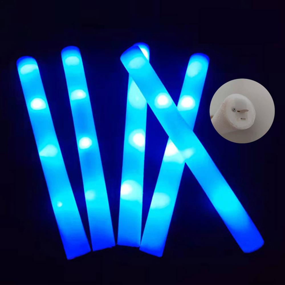 60Pcs Colorful LED Glow Sticks Portable Foam Glow Light