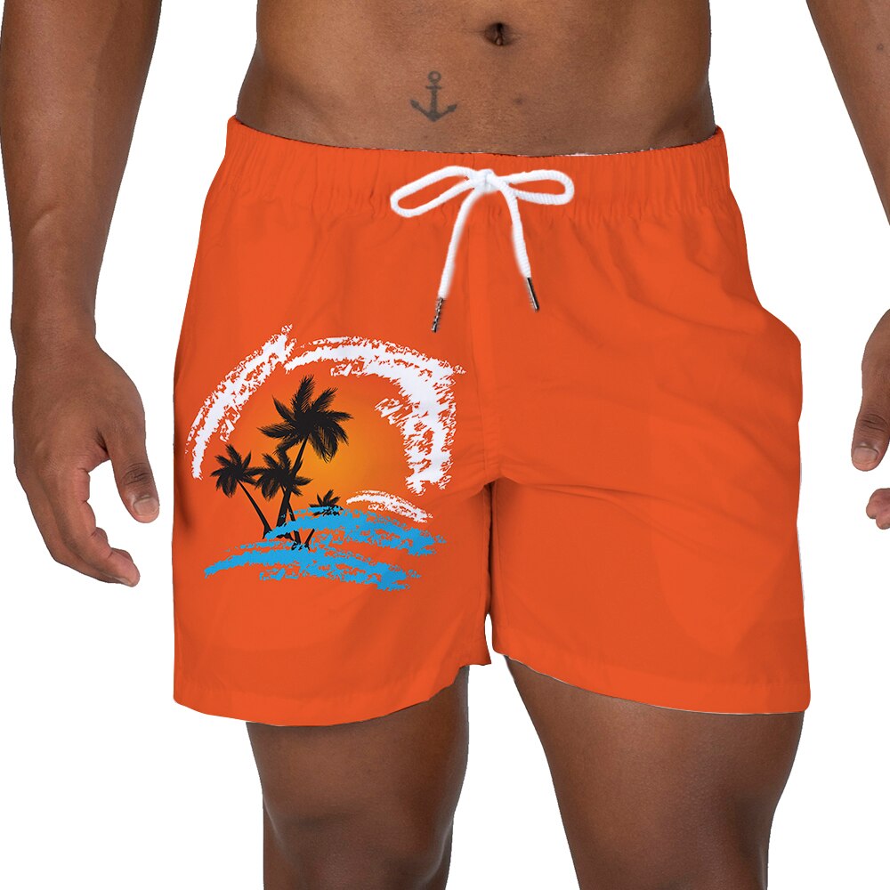 Men's Designer Swim Shorts New 3D Coconut Print Quick Dry Beach Swimming Street Wear Luxury