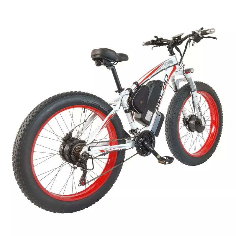 AWD Electric Hybrid Bike Mountain Off-Road Bicycle 2000W Front Rear 1000W Motor 48V 22.4Ah Battery Electric