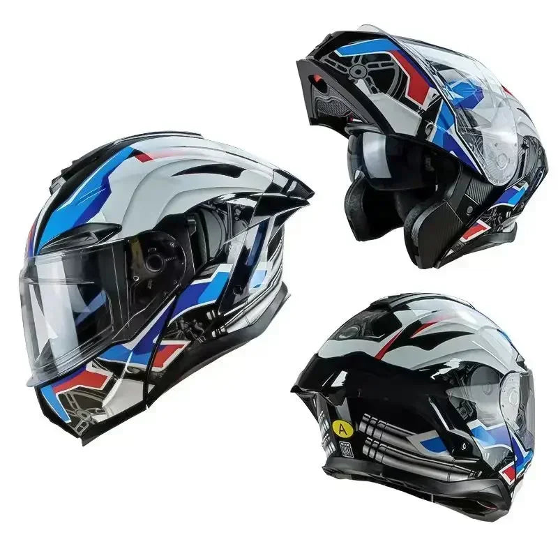 Hot sales Motorcycle Helmet Bluetooth Flip up Dual lens off-road Racing helmet Cascos para moto Motorbike Helmet DOT Approved