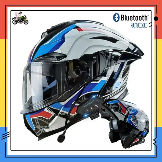 Hot sales Motorcycle Helmet Bluetooth Flip up Dual lens off-road Racing helmet Cascos para moto Motorbike Helmet DOT Approved