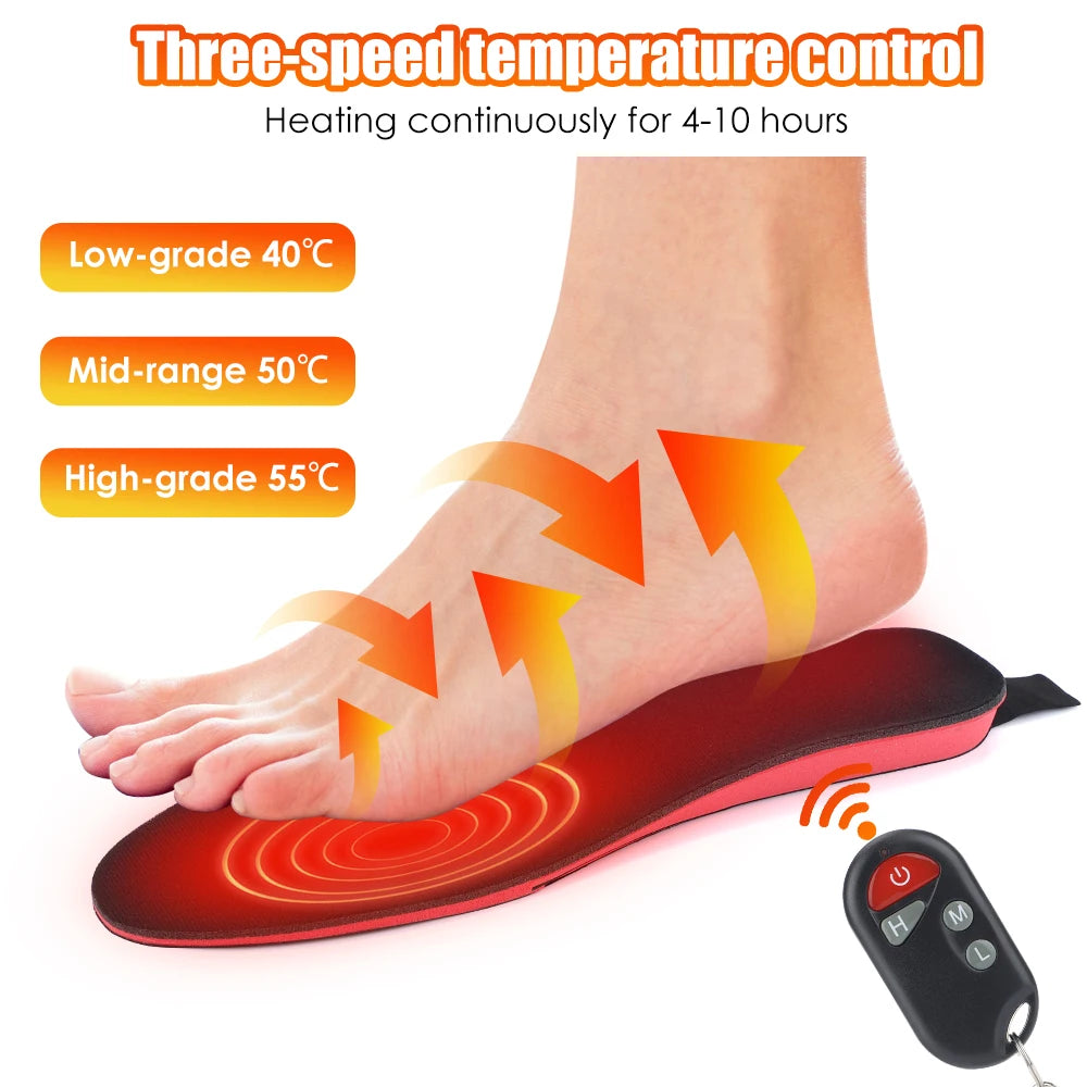 Wireless Remote Control Heating Shoe Insoles for Men Women