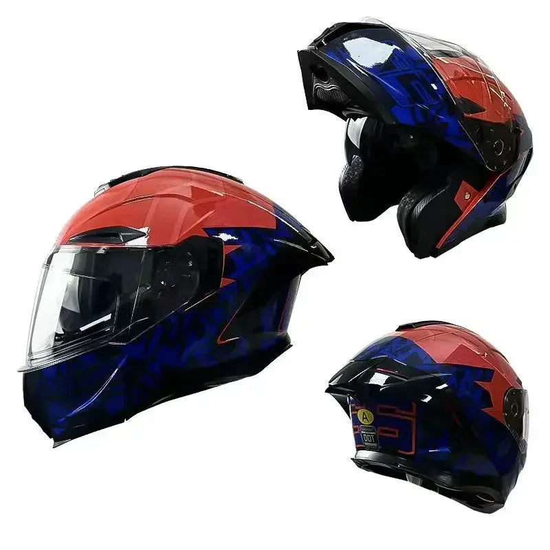 Hot sales Motorcycle Helmet Bluetooth Flip up Dual lens off-road Racing helmet Cascos para moto Motorbike Helmet DOT Approved