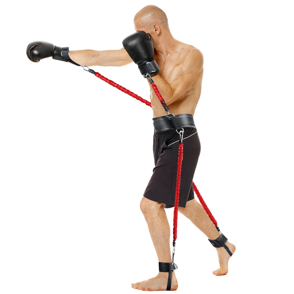 1 Set Resistance Band Boxing Muay Training Stretching Strap Set Gym Workout Fintess Exercises Waist Leg Strength Training Belt