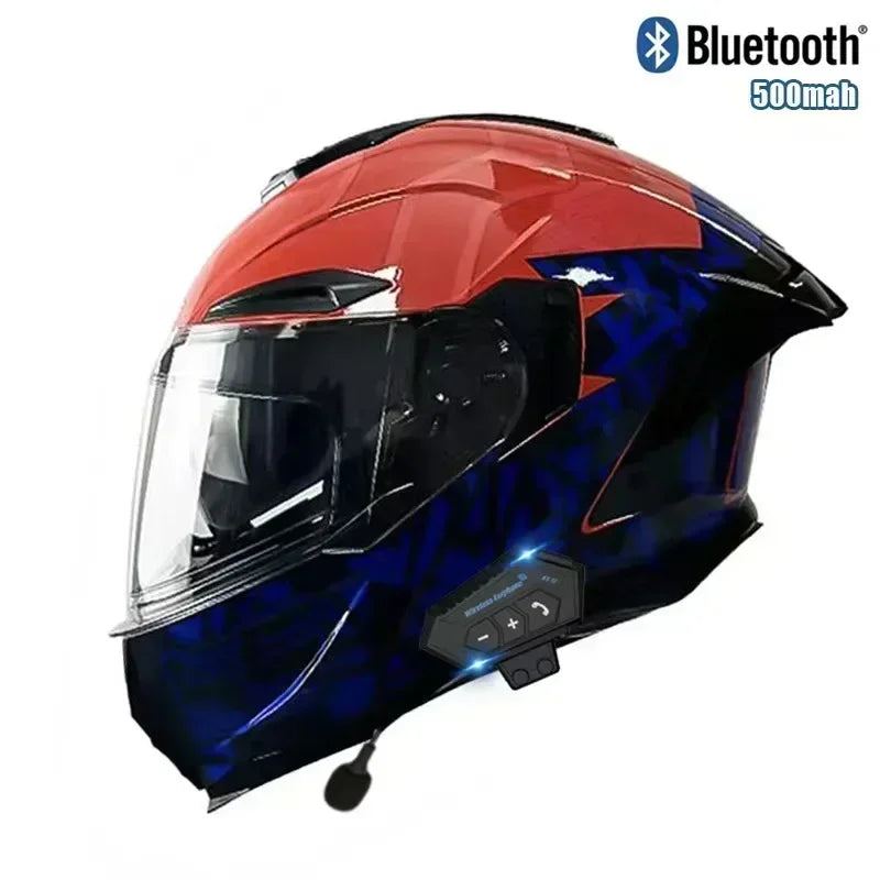 Hot sales Motorcycle Helmet Bluetooth Flip up Dual lens off-road Racing helmet Cascos para moto Motorbike Helmet DOT Approved