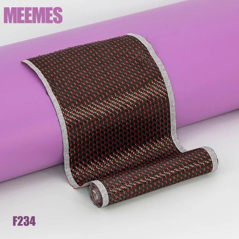 Carbon Fiber Fabric 3K Red Kevlar & Carbon Fiber Cloth 2+1 Plain Weave