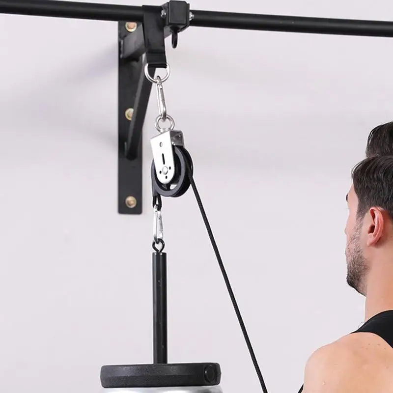 Fitness Pulley Cable Machine System DIY Gym Attachment Adjustable 2.5m Cable Workout Arm Biceps Triceps Hand Training Equipment
