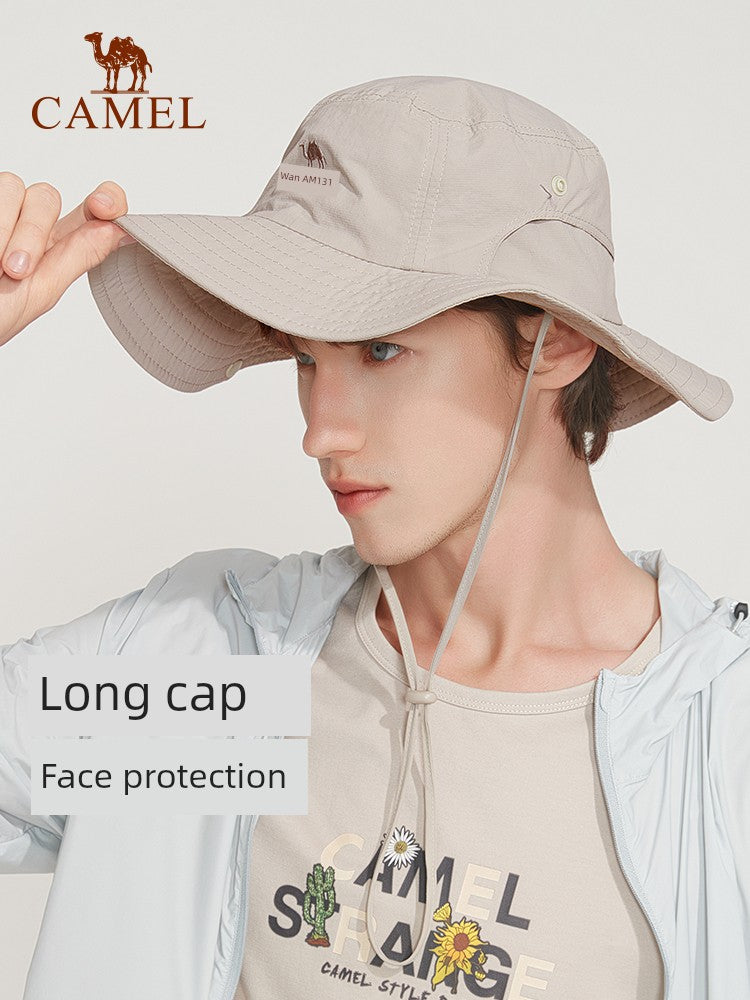 Camel Outdoor Sun-Proof Bucket Hat Men's Summer Sunshade Mountaineering Beach Sun Fishing Cowboy Hat Spring UV Protection