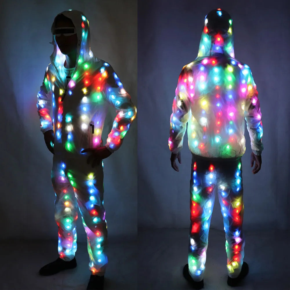 Creative  Colorful Flash LED Light Emitting Pants Waterproof Clothes