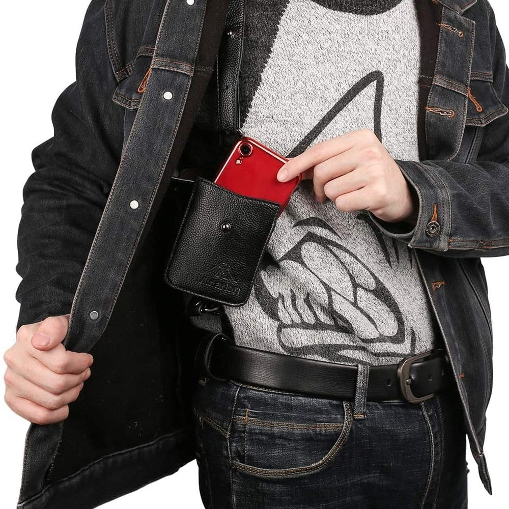 Anti-Thief Underarm Double Shoulder Wallet Bag Hidden Holster Belt