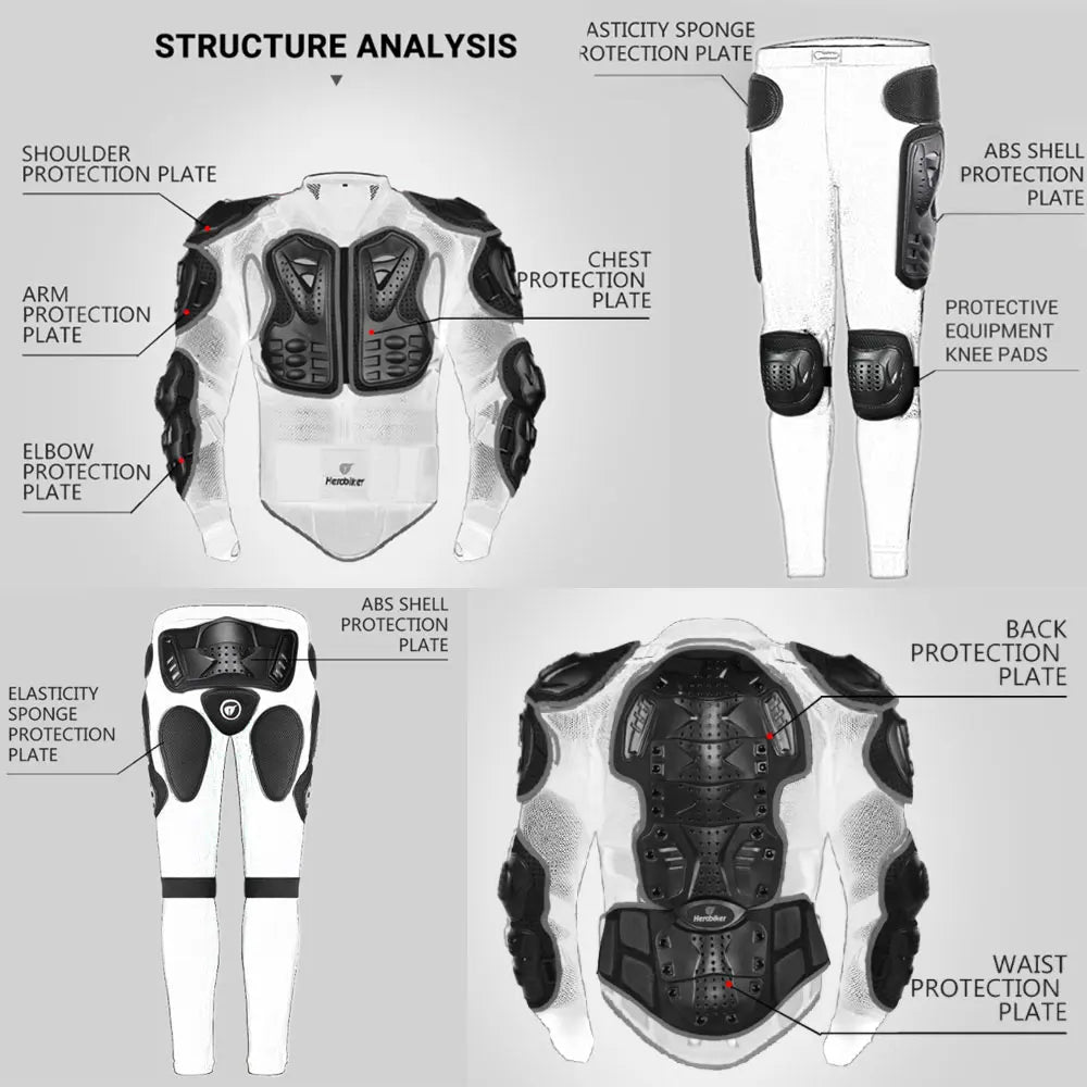 Mens Motorcycle Armor Motorcross Body Armor  Body Protection S-5XL