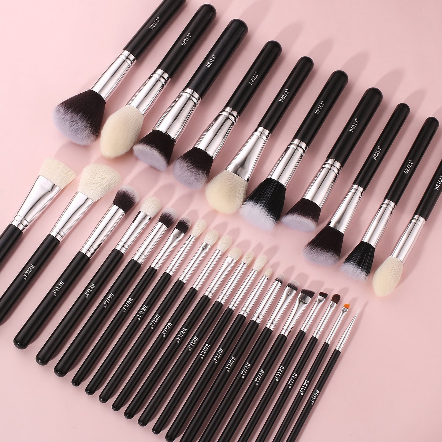 BEILI Black Makeup brushes set Professional Natural goat hair brushes Foundation Powder Contour Eyeshadow make up brushes - adamshealthstore