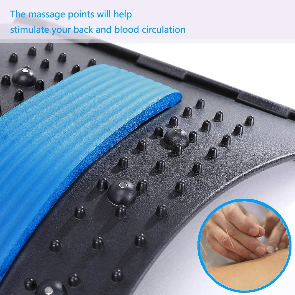 Back Stretcher Magnetotherapy Massage Tools Stretch Fitness Lumbar Support Relaxation Spine Pain Relief - adamshealthstore