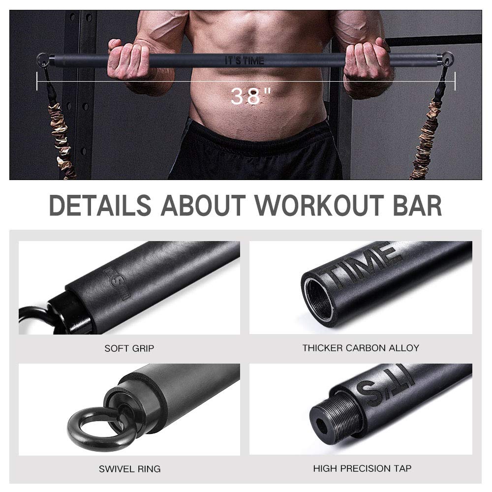 INNSTAR Removable Fitness Bar Bench Press Workout Bar Resistance Band Strengh Training Stick Gym Workout Tube Exercise Equipment