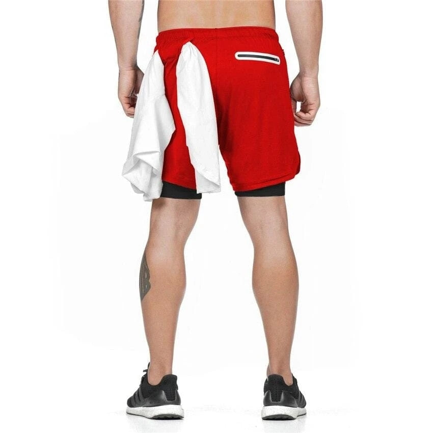 Male Brand Shorts Mens Sport Shorts For Running Fitness Workout Sweatpants 2 In 1 Gym Jogging Shorts Training Beach Shorts - adamshealthstore
