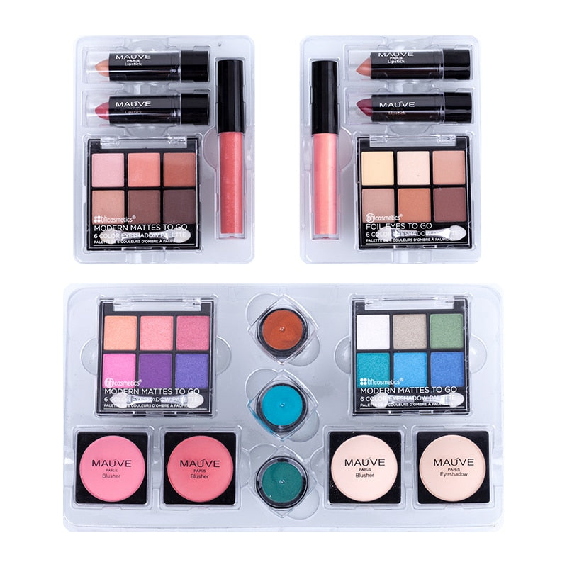 DUER LIKA Black Portable Professional 24 Color Eyeshadow Blush Cosmetic Foundation Face Powder Makeup Sets Eye Shadows Palette - adamshealthstore