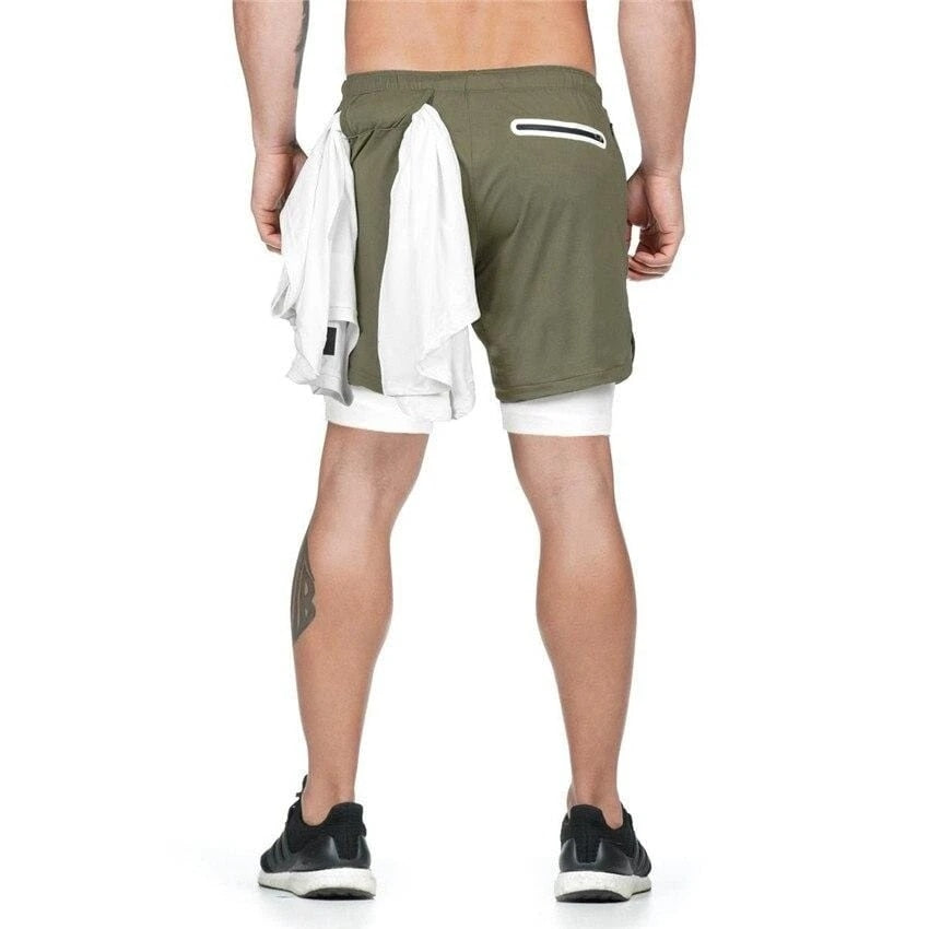 Male Brand Shorts Mens Sport Shorts For Running Fitness Workout Sweatpants 2 In 1 Gym Jogging Shorts Training Beach Shorts - adamshealthstore