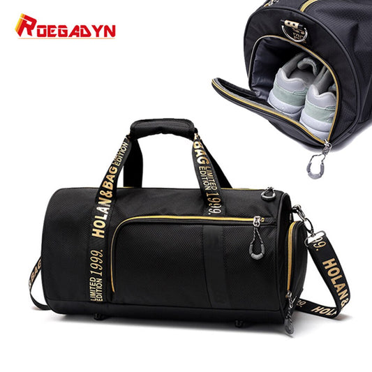 ROEGADYN Outdoor Sports Bags Women Fitness Waterproof Sports Bag Dry Wet Separated Yoga Gym Bag Shoes Compartment Travel Handbag - adamshealthstore