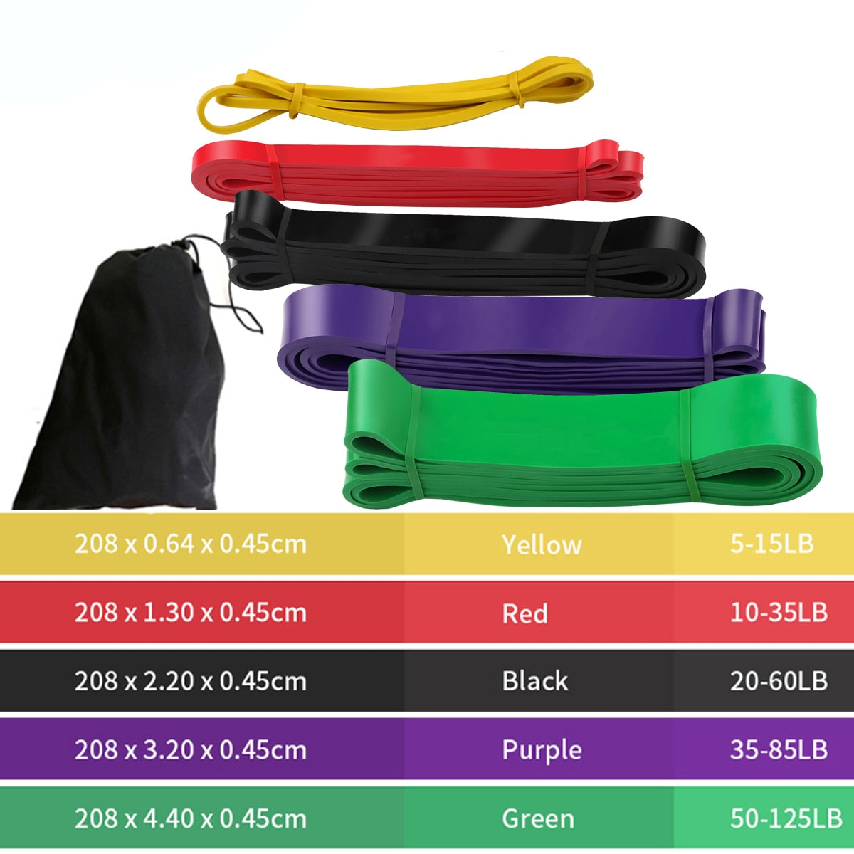 41&quot; Resistance Bands 208cm Fitness Rubber Pull Up Crossfit Power Expander Hanging Yoga Loop Band