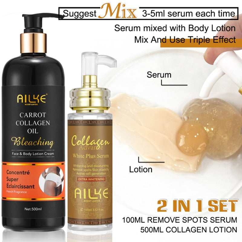 AILKE Collagen Skin Care:  Even Skin Tone, Remove Dark Spots, For Dark Skin, Black Skin, African Skin, Caramel Skin - adamshealthstore