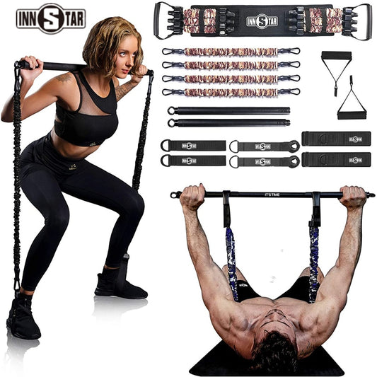 INNSTAR Bench Press Resistance Bands Set Squat Elastic Band Muscle Chest Expander Exercise Rubber Home Gym Fitness Equipment
