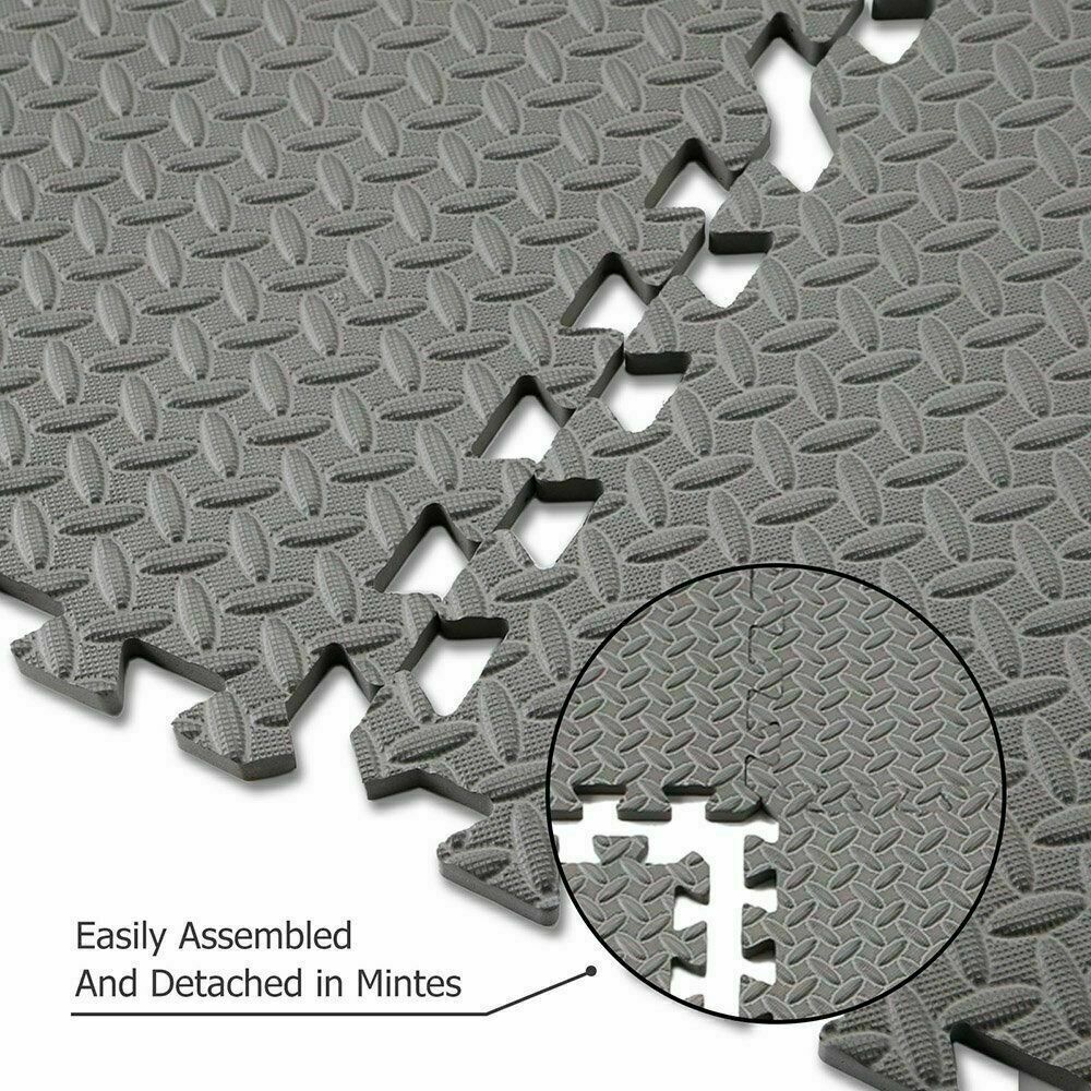 EXERCISE FLOOR MAT 24&quot;x 24&quot; Puzzle Rug Gym Fitness Workout Equipment Weight Lift - adamshealthstore