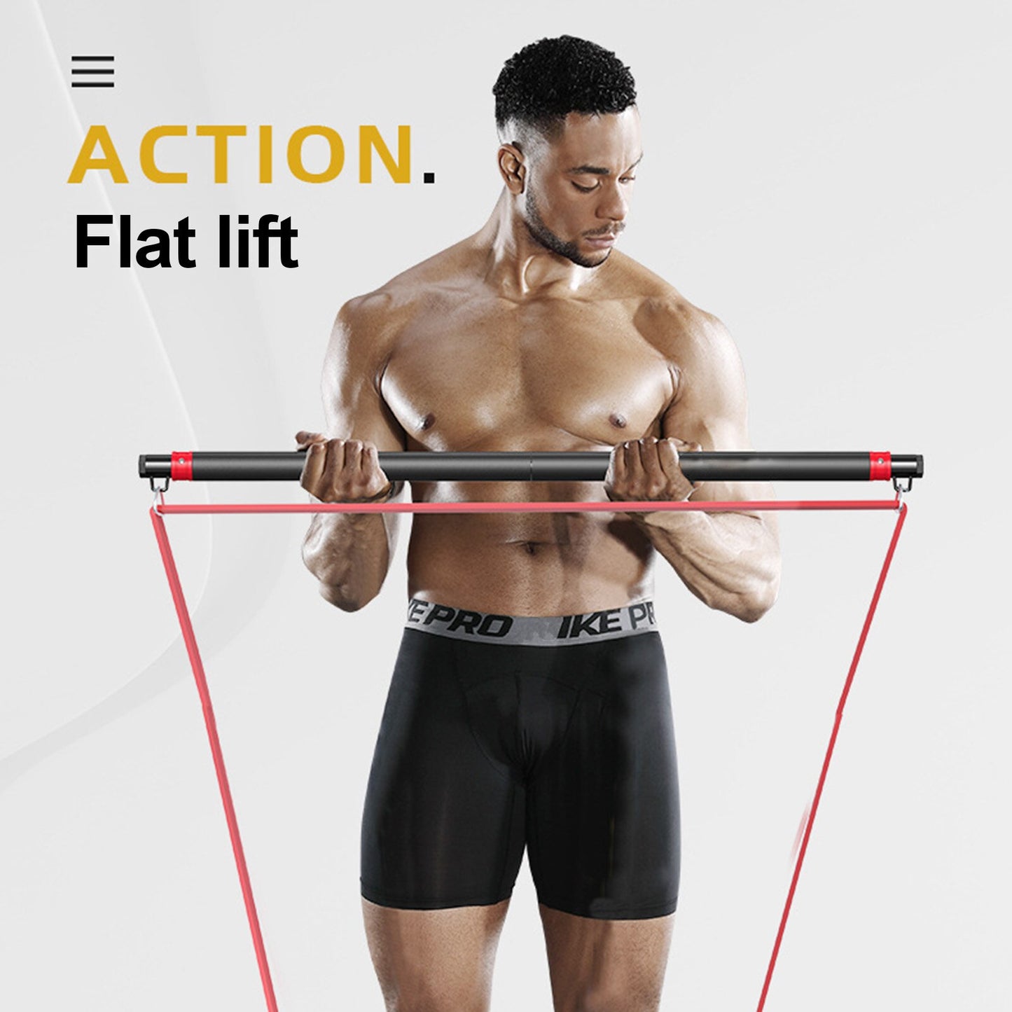 Fitness Elastic Resistance Band Adjustable Home Bench Press Training Bar Chest Muscle Training Training Rod For Home Gym Band