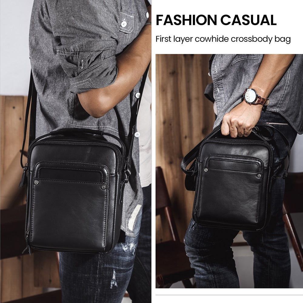 Genuine Leather Shoulder Bag, Vintage Crossbody, High-Quality Tablet Pouch, Messenger Handbag - adamshealthstore
