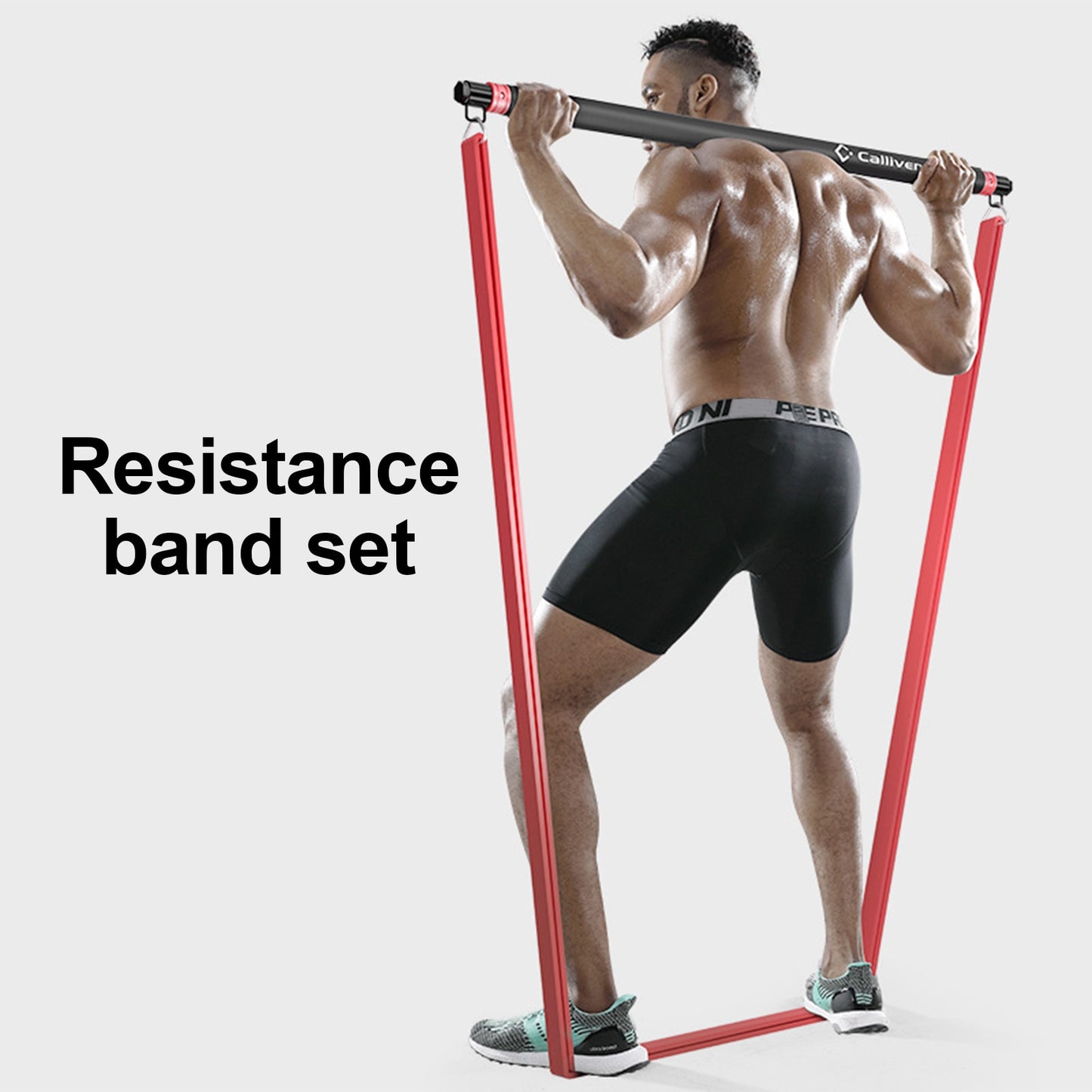 Fitness Elastic Resistance Band Adjustable Home Bench Press Training Bar Chest Muscle Training Training Rod For Home Gym Band