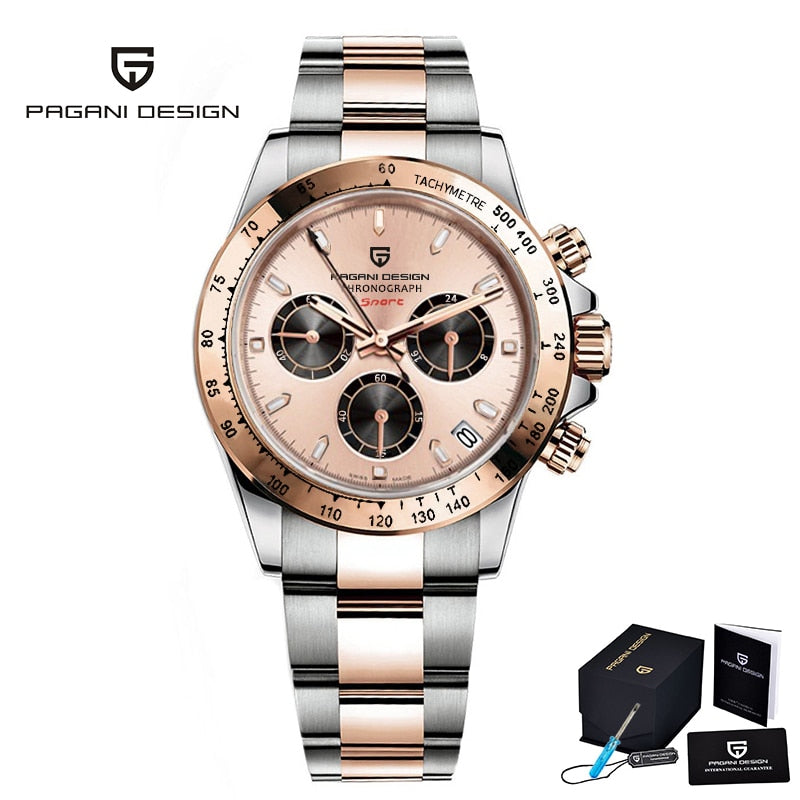 PAGANI New DESIGN 2023 Mens Watches Quartz Business Watch Mens Watches Top Brand Luxury Watch Men Chronograph VK63 - adamshealthstore