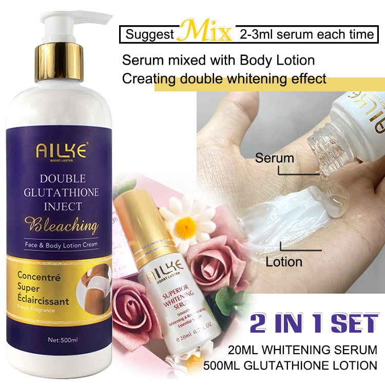 AILKE Anti-wrinkle Body Lotion, With Natural Organic Collagen: Daily Moisturizing, Lightening, Glowing Skin Care For Men & Women - adamshealthstore