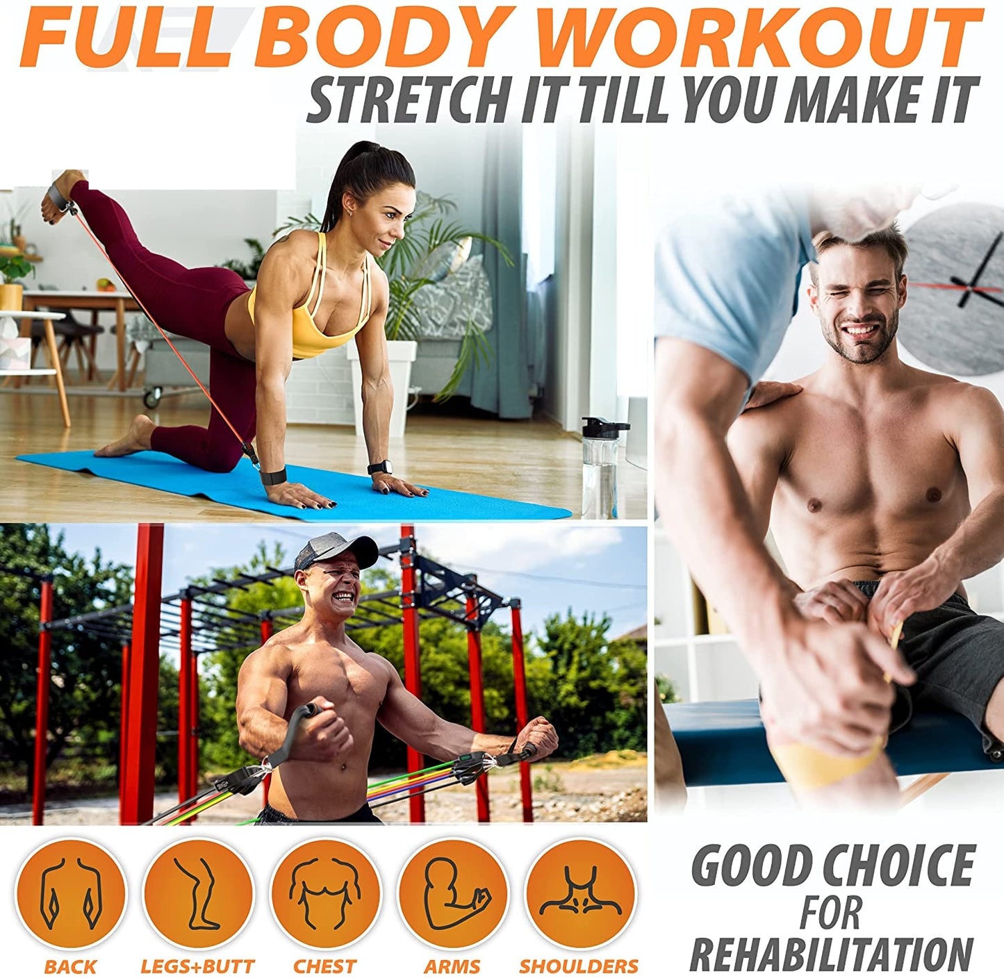 300LBS Fitness Resistance Bands Set Training Yoga Booty Bands Sports Workout Equipment for Home Gym Men Weights Bodybuilding - adamshealthstore