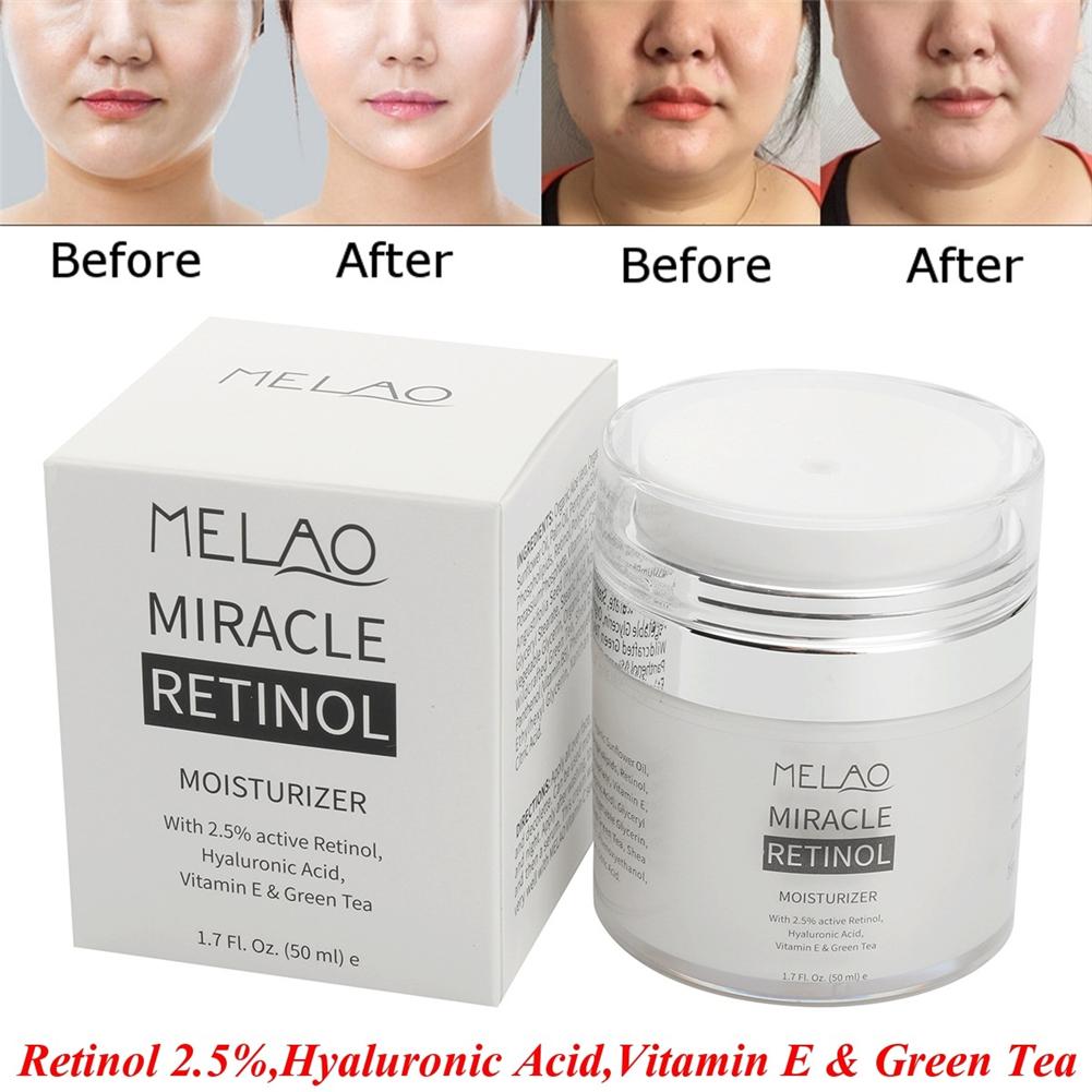 MELAO 2.5 Retinol Moisturizer Cream Hyaluronic Acid Anti Aging And Reduces Wrinkles And Fine Lines Day And Night Retinol Cream - adamshealthstore