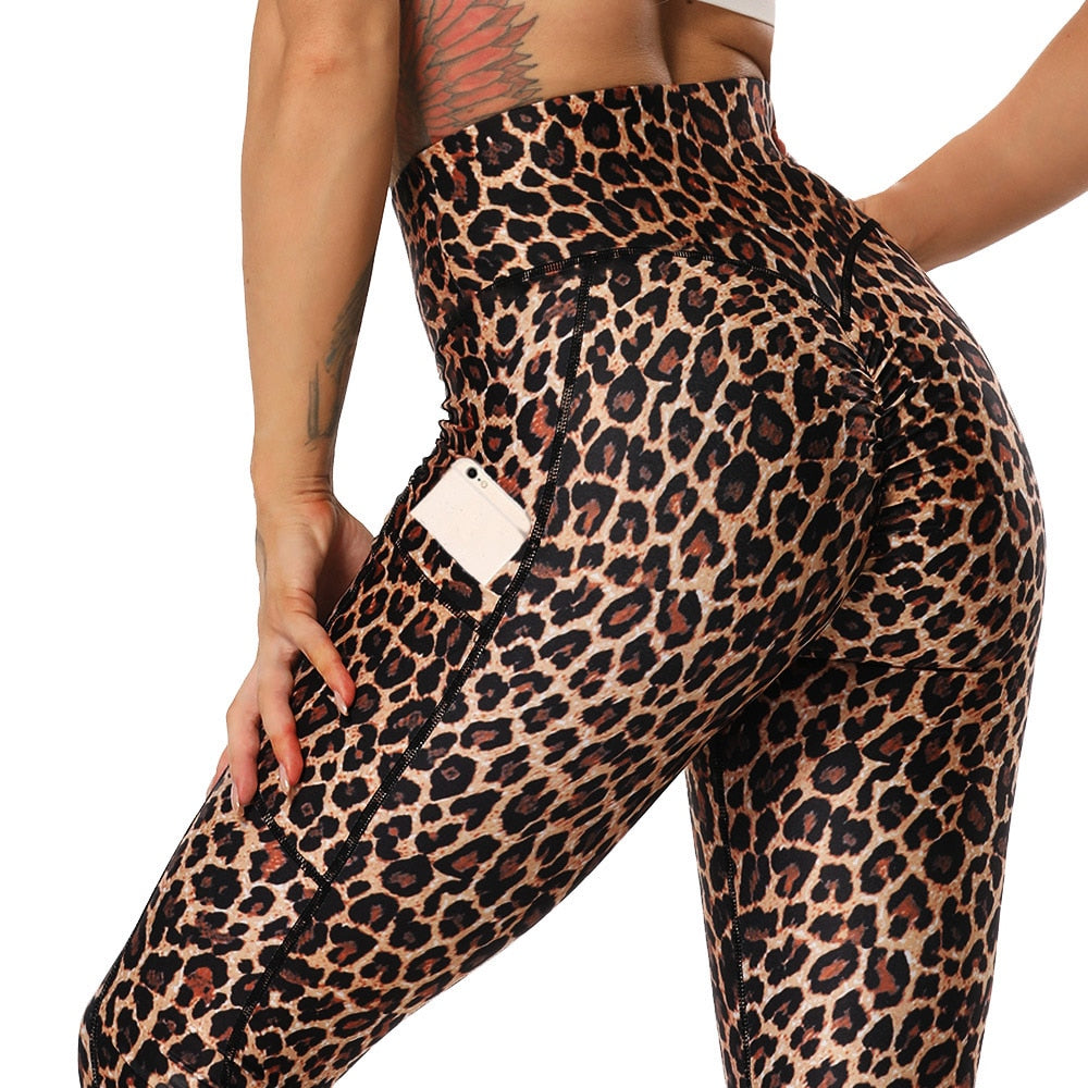 Fashion Snake Print Yoga Pants Elastic animal skin sports leggings Leopard Print Fitness Women pants High Waist gym sportswear - adamshealthstore