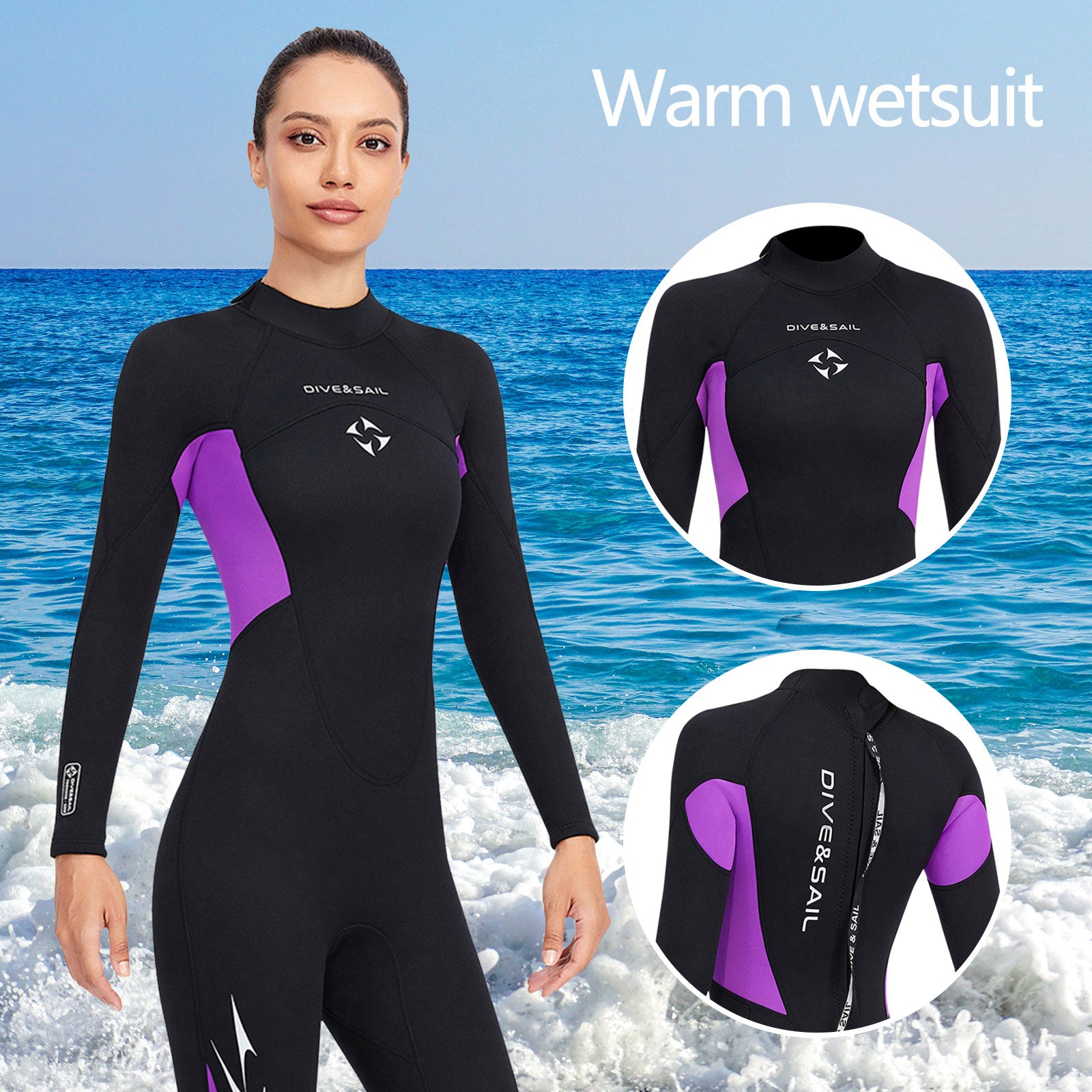 3mm Neoprene Wetsuits Full Body Scuba Diving Suits for Women Snorkeling Surfing Swimming Long Sleeve Keep Warm for Water Sports - adamshealthstore