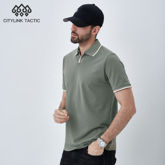 Island Summer Half Sleeve Casual Polo Shirt Lapel T-shirt