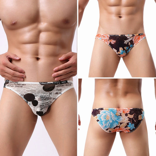 Hot Translucent Sexy Low Waist Colorful Men's Underwear