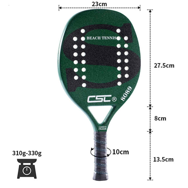 Professional Carbon and Glass Fiber Beach Tennis Racket Soft Face Tennis Racquet Cover High Quality Padel Racket With Bag - adamshealthstore