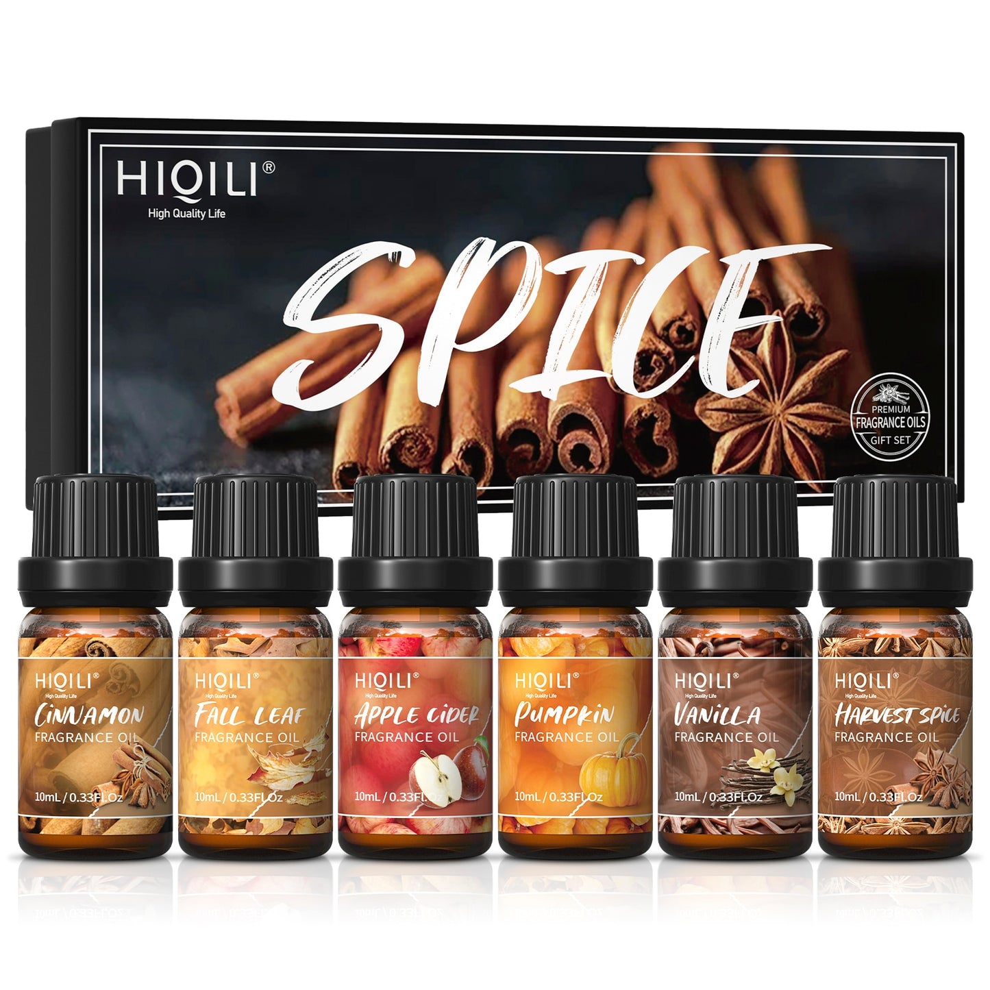 HIQILI Aromatic Essential  Oils, Gift Set With Six  in Each Set:  Candle Making,  DIY Fragrance, for Home, Hotel, Travel, Aromatherapy Diffuser, Aroma Humidifier - 10ML x 6 - adamshealthstore