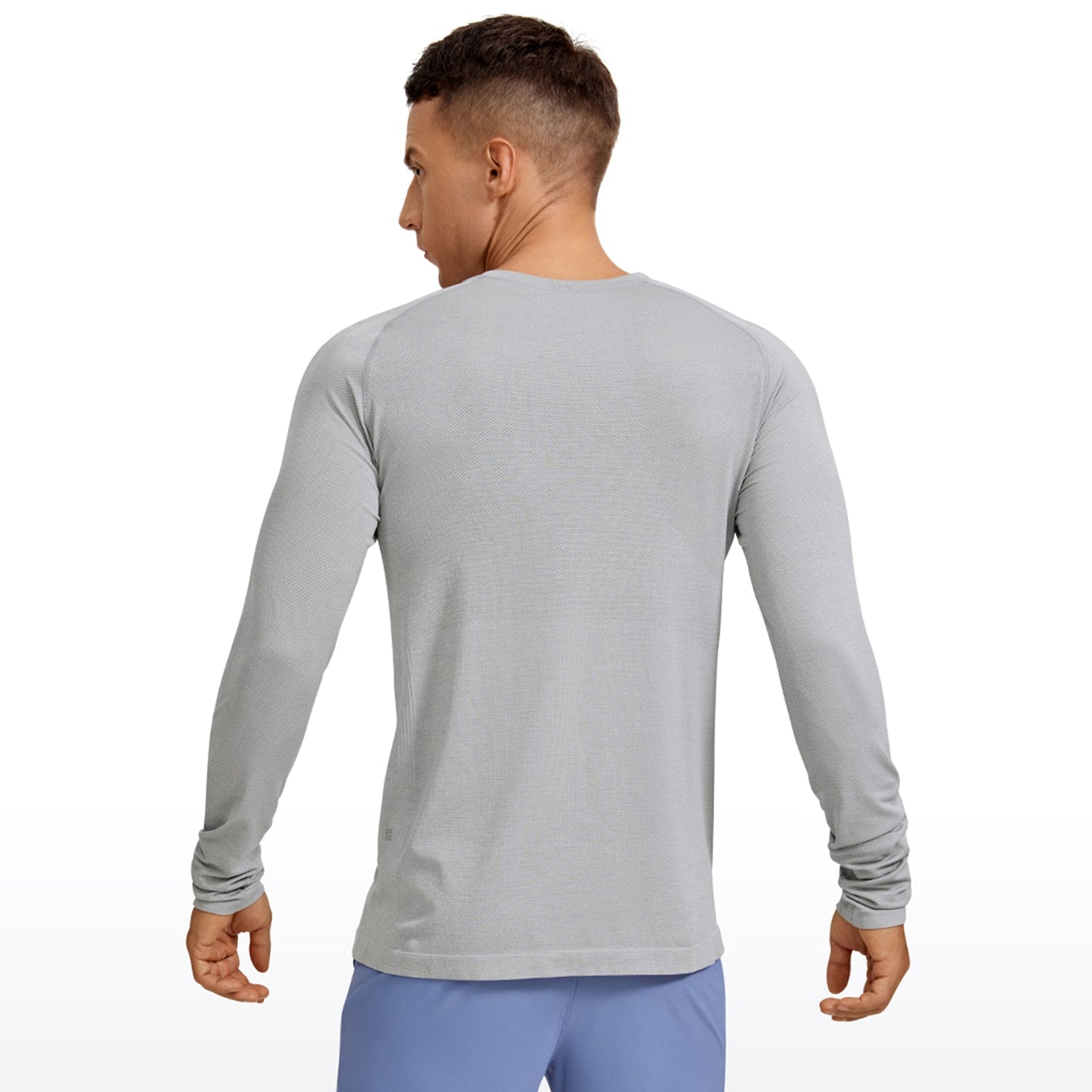 YOGA  US Warehouse Mens Seamless Long Sleeve Tee Shirts Moisture Wicking Workout Athletic Running Shirts Breathable Gym Tops - adamshealthstore