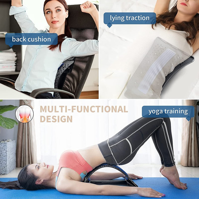 Magic Stretch Fitness Lumbar Support, Back Massager, Stretcher, Massage Tool, Relaxation, Spine Pain Relief - adamshealthstore