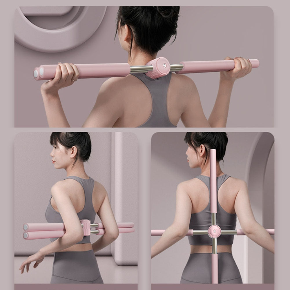 Adjustable Yoga Sticks, Stretching Humpback Correction Stick Open Shoulder Beauty Back Bar Bodybuilding Back Posture Corrector - adamshealthstore