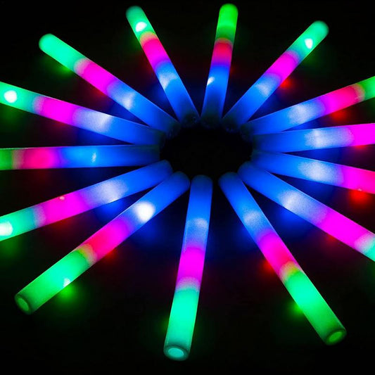 60Pcs Colorful LED Glow Sticks Portable Foam Glow Light