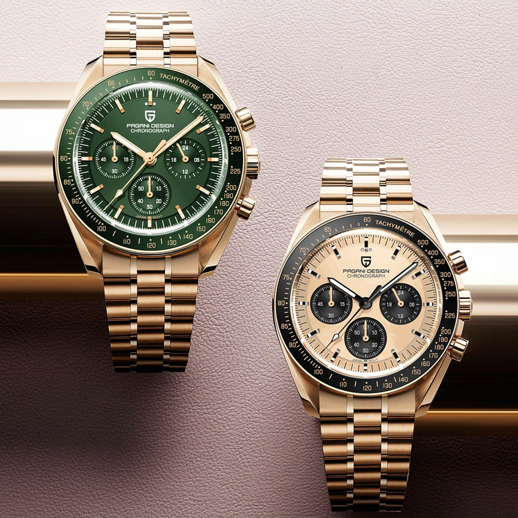 2023 New PAGANI DESIGN Chronograph Top Brand Luxury Rose Gold Quartz Watch for men  Automatic Date Wrist Watch Waterproof Clock - adamshealthstore