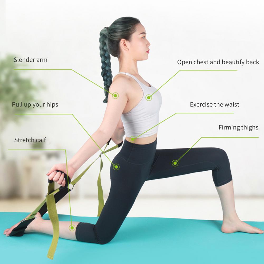 Slimming Resistance Band Yoga: Auxiliary Stretching Belt  Elastic Bands Beginner Pilates Multi-Functional - adamshealthstore