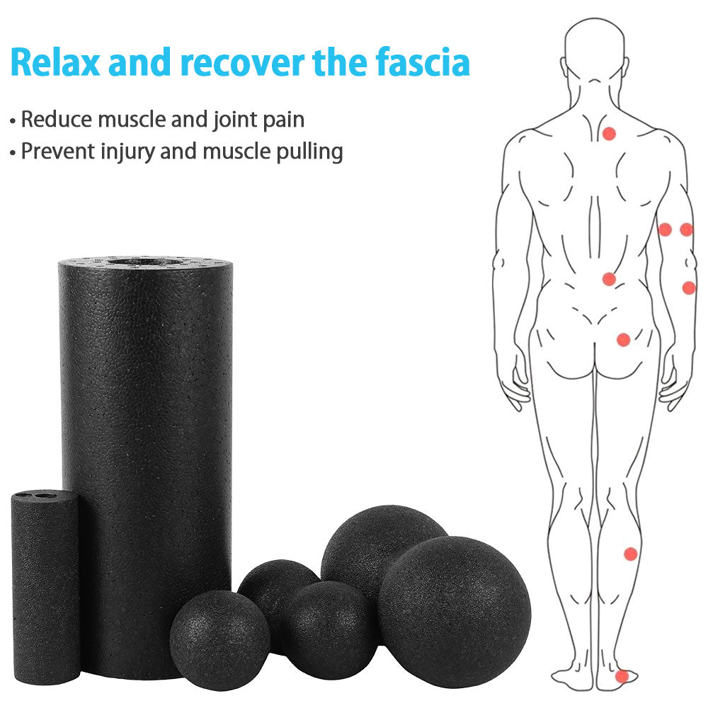 3/5pcs Pilates Foam Roller Yoga Massage Foam Roller Fitness Ball Set Massage Muscle Release Exercises Equipment for Women/Men - adamshealthstore