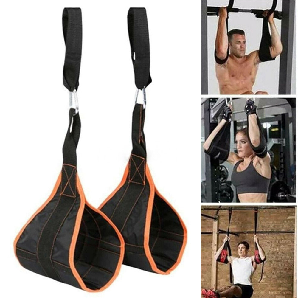 Fitness Hanging Ab Straps Suspension Rip-Resistant Padded Ab Sling Abdominal Raise Pull Up Chin Up Home Gym Fitness Equipment - adamshealthstore